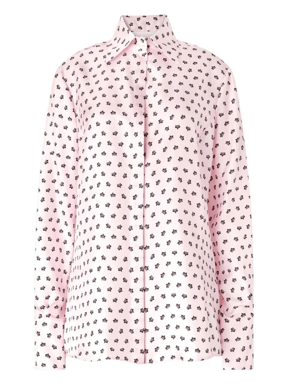 Genny floral-print silk shirt Roze