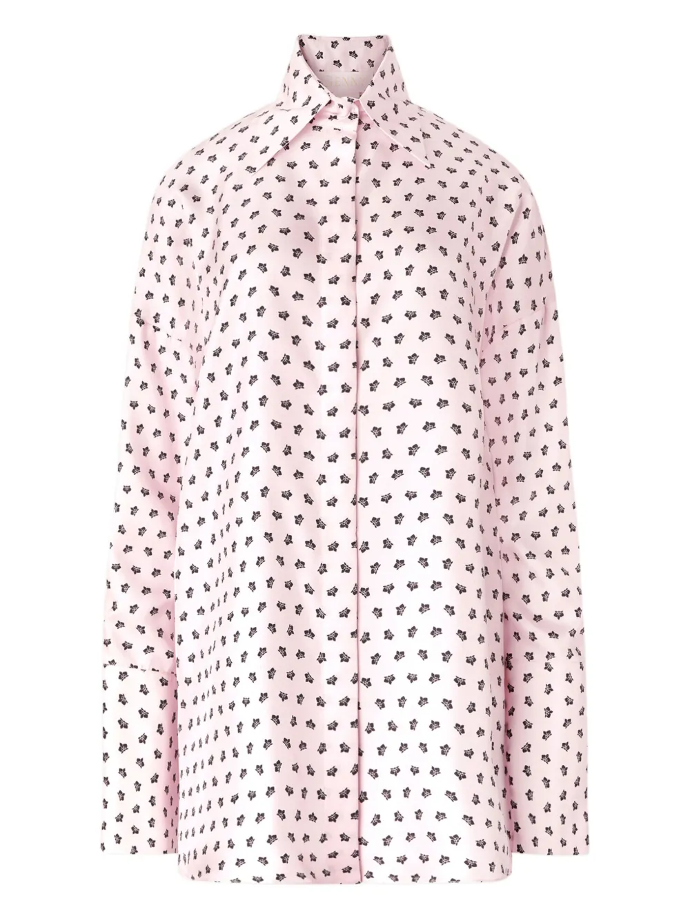 Genny floral-print silk shirt Roze