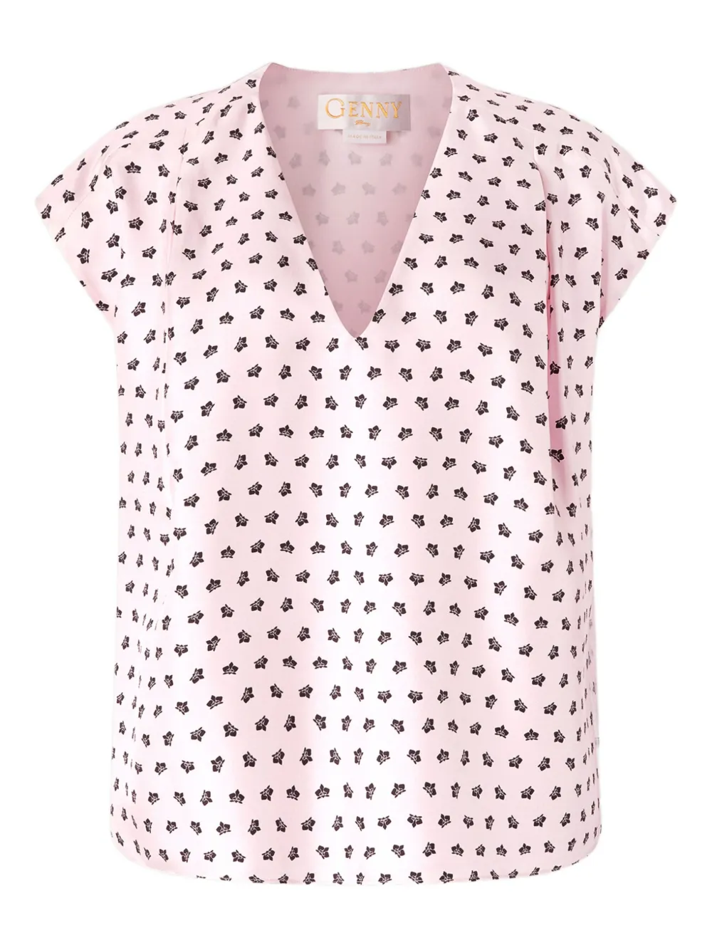Genny floral-print V-neck top Roze