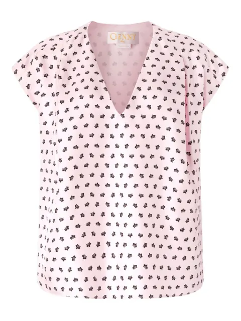 Genny floral-print V-neck top