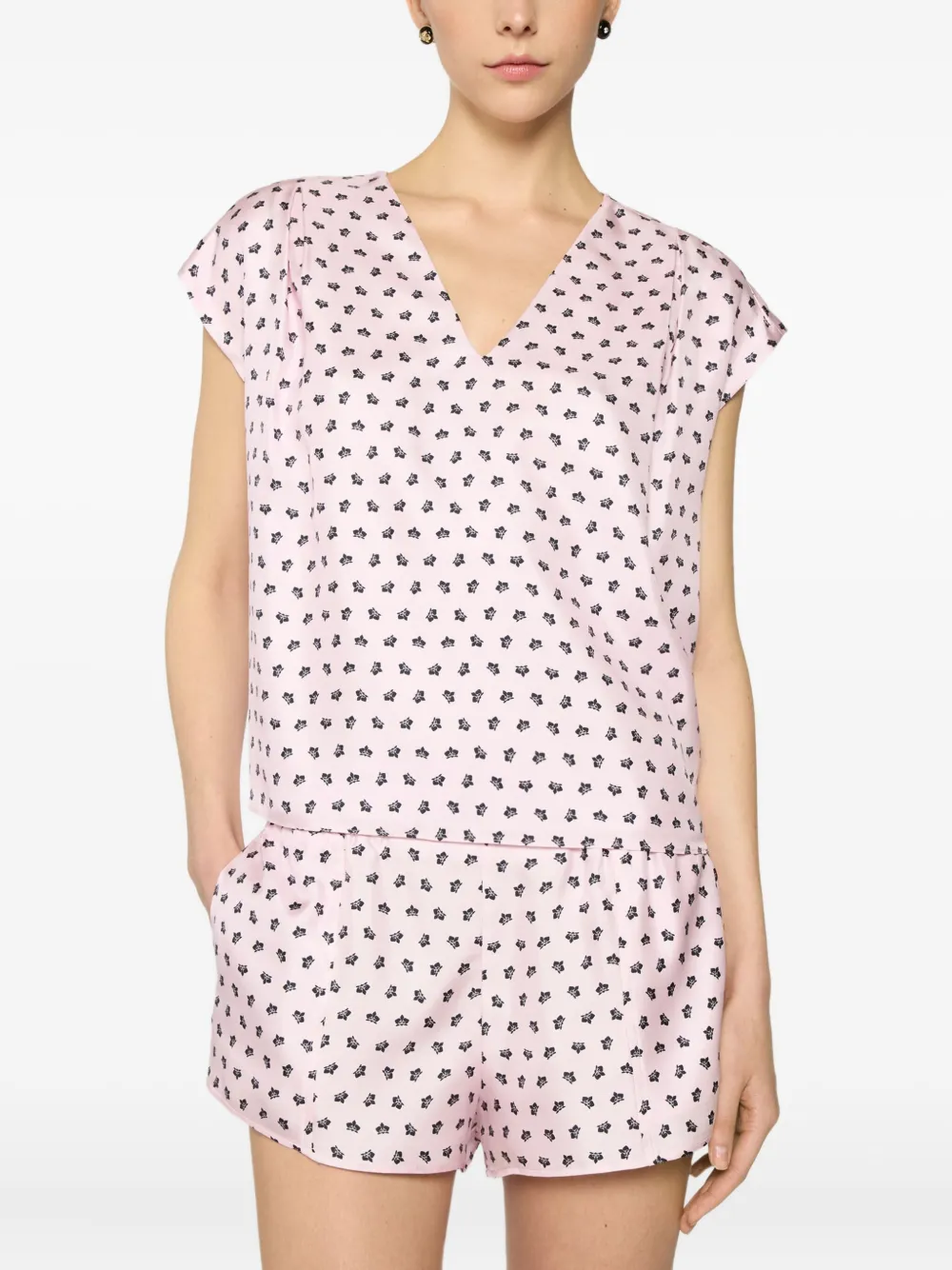 Genny Top met bloemenprint Roze