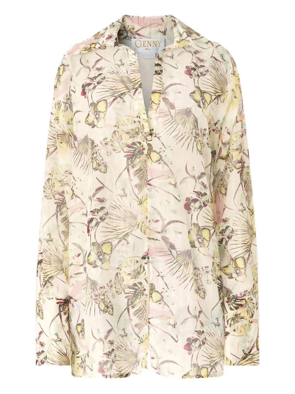 Genny floral-print shirt Beige