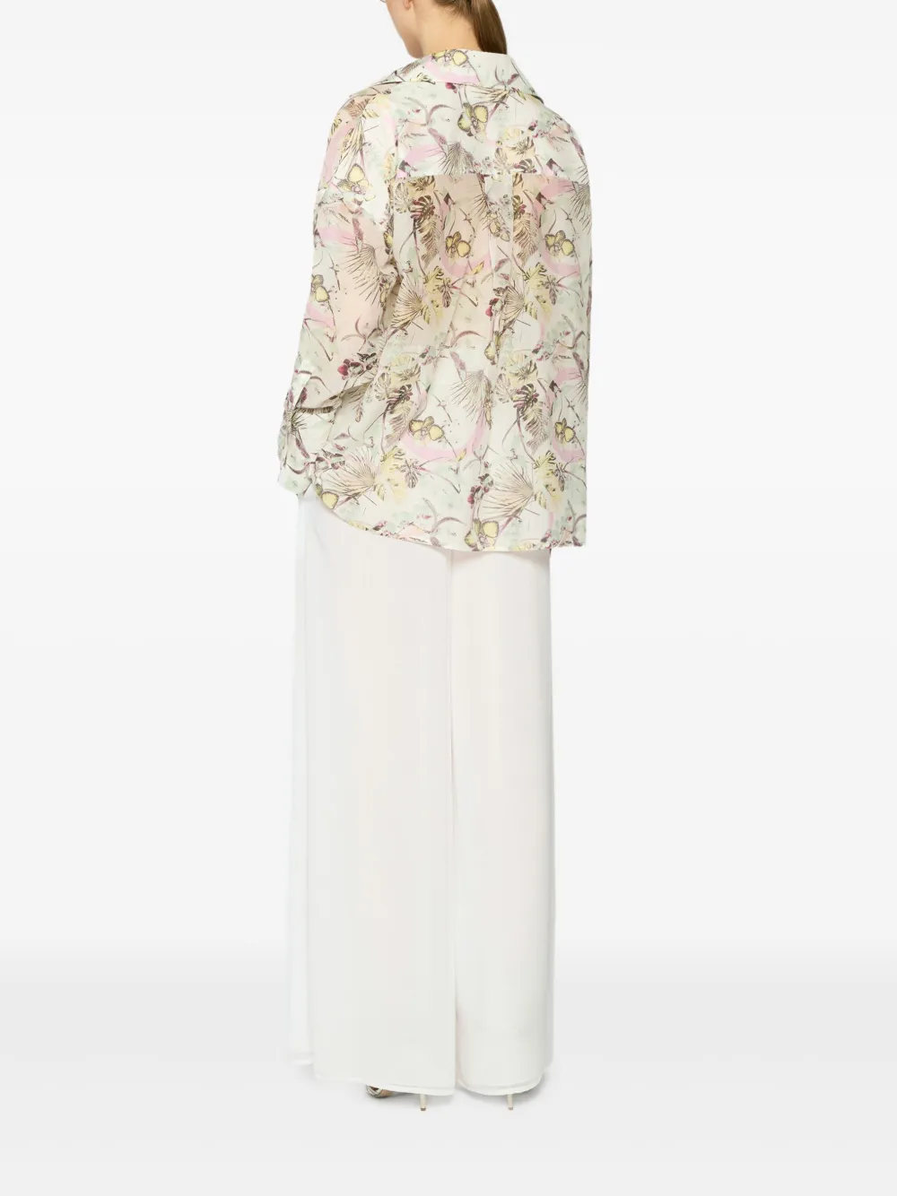 Genny Blouse met bloemenprint Beige
