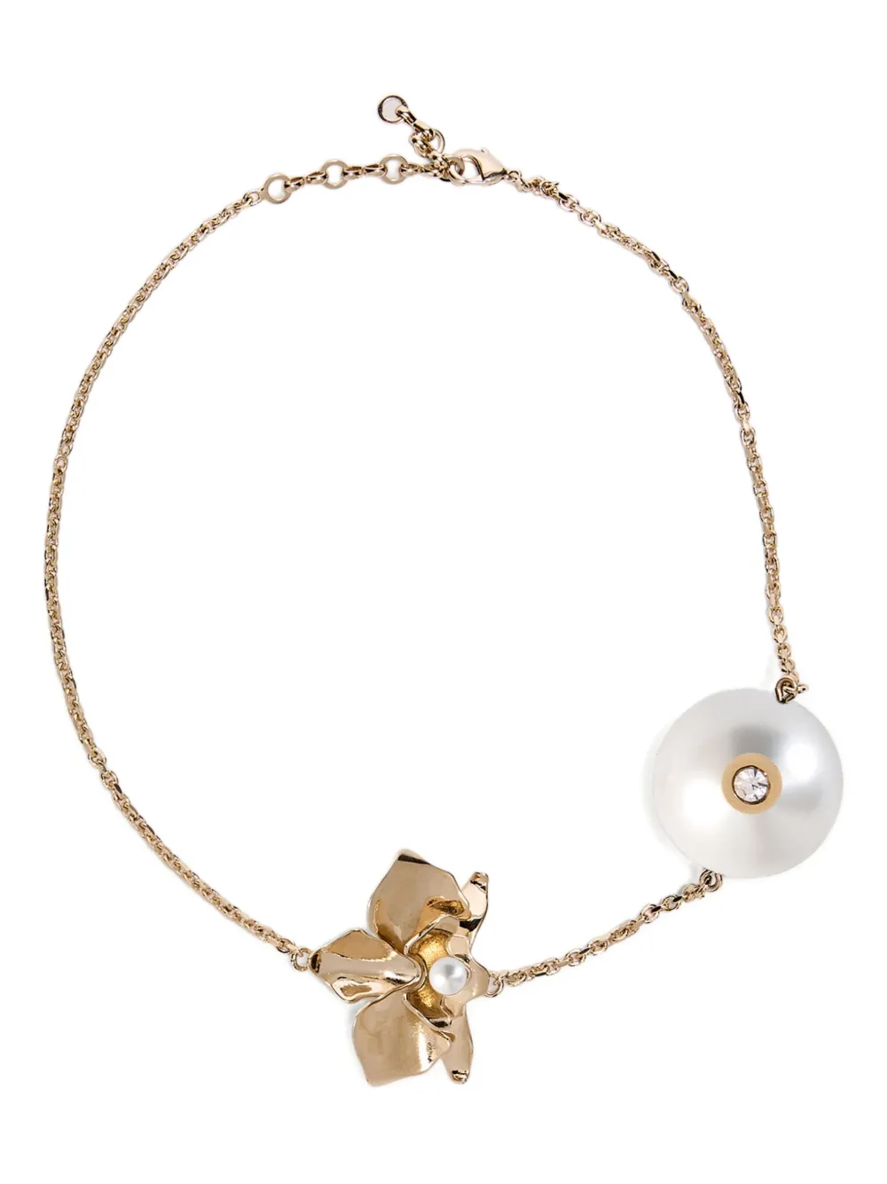 Genny flower-detailing necklace | Gold | Image 1