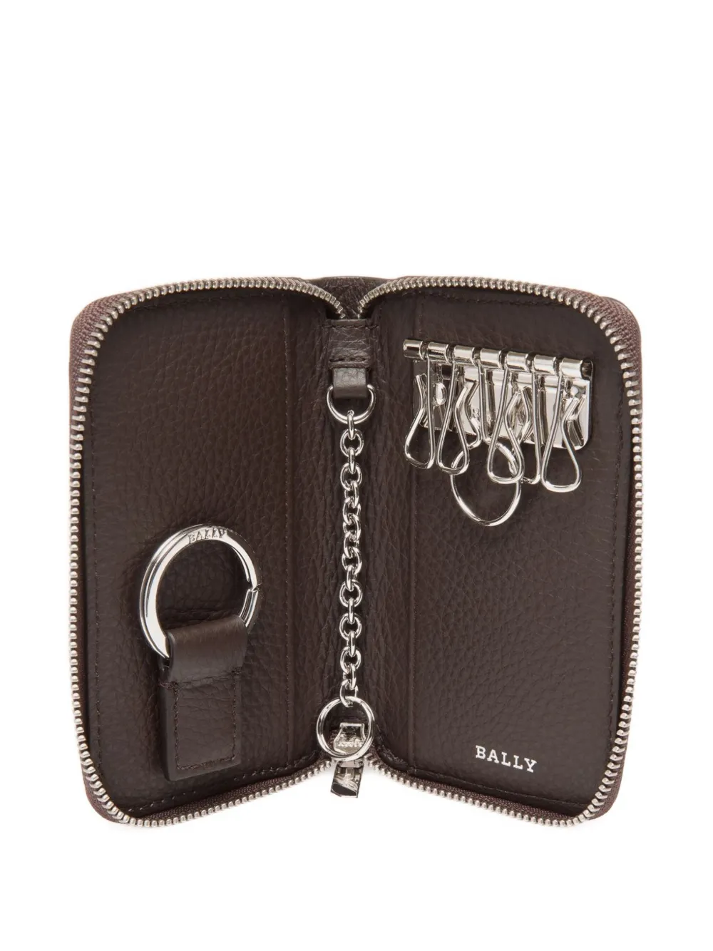 Bally Leren sleutelhanger Bruin