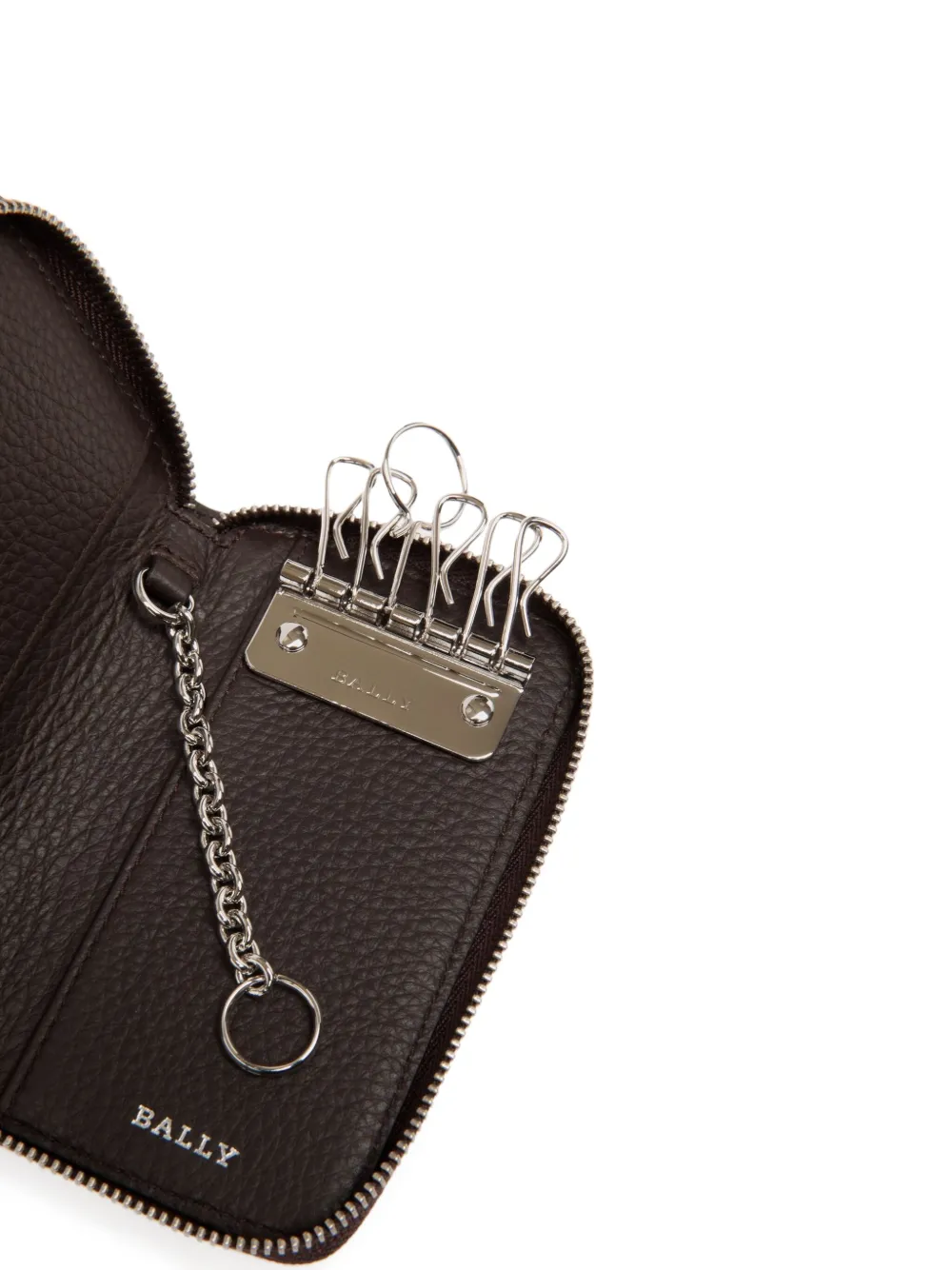Bally Leren sleutelhanger Bruin
