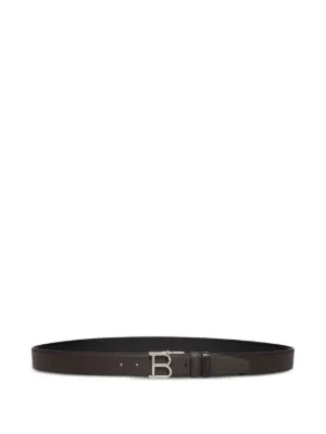BALLYレザー ベルト Bロゴ 黒 赤 BALLY BRITT ADJUSTABLE BLACK B LOGO BUCKLE MONOGRAM LEATHER