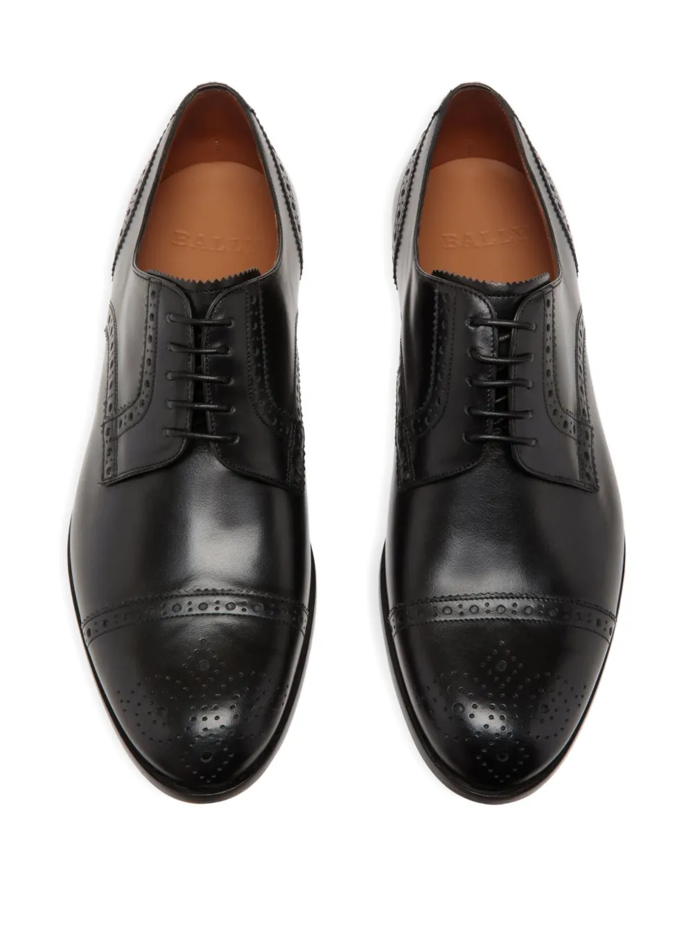 Bally leather brogue derby shoes Black