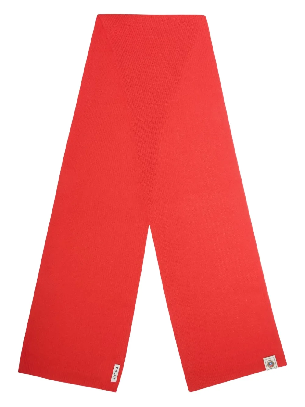 Bally ribbed wool scarf Rood