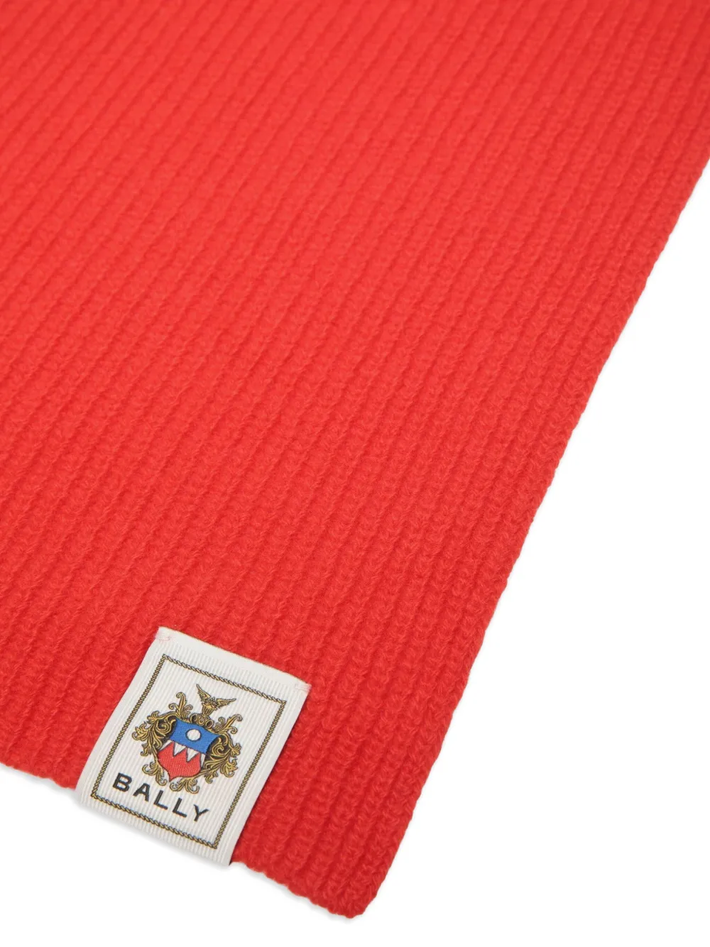 Bally ribbed wool scarf Rood