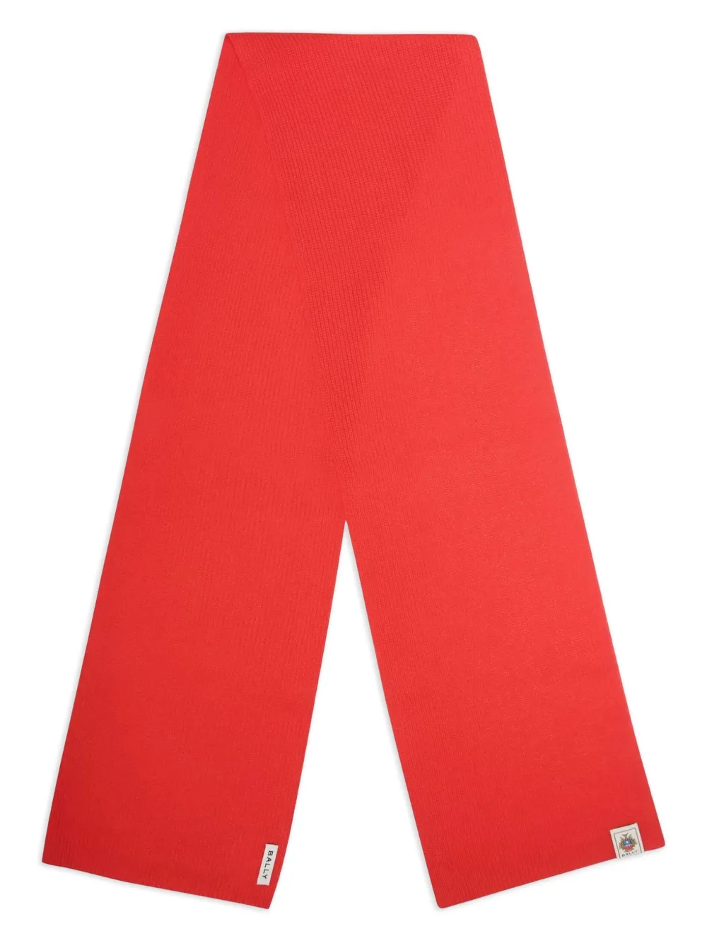 Bally ribbed wool scarf Rood