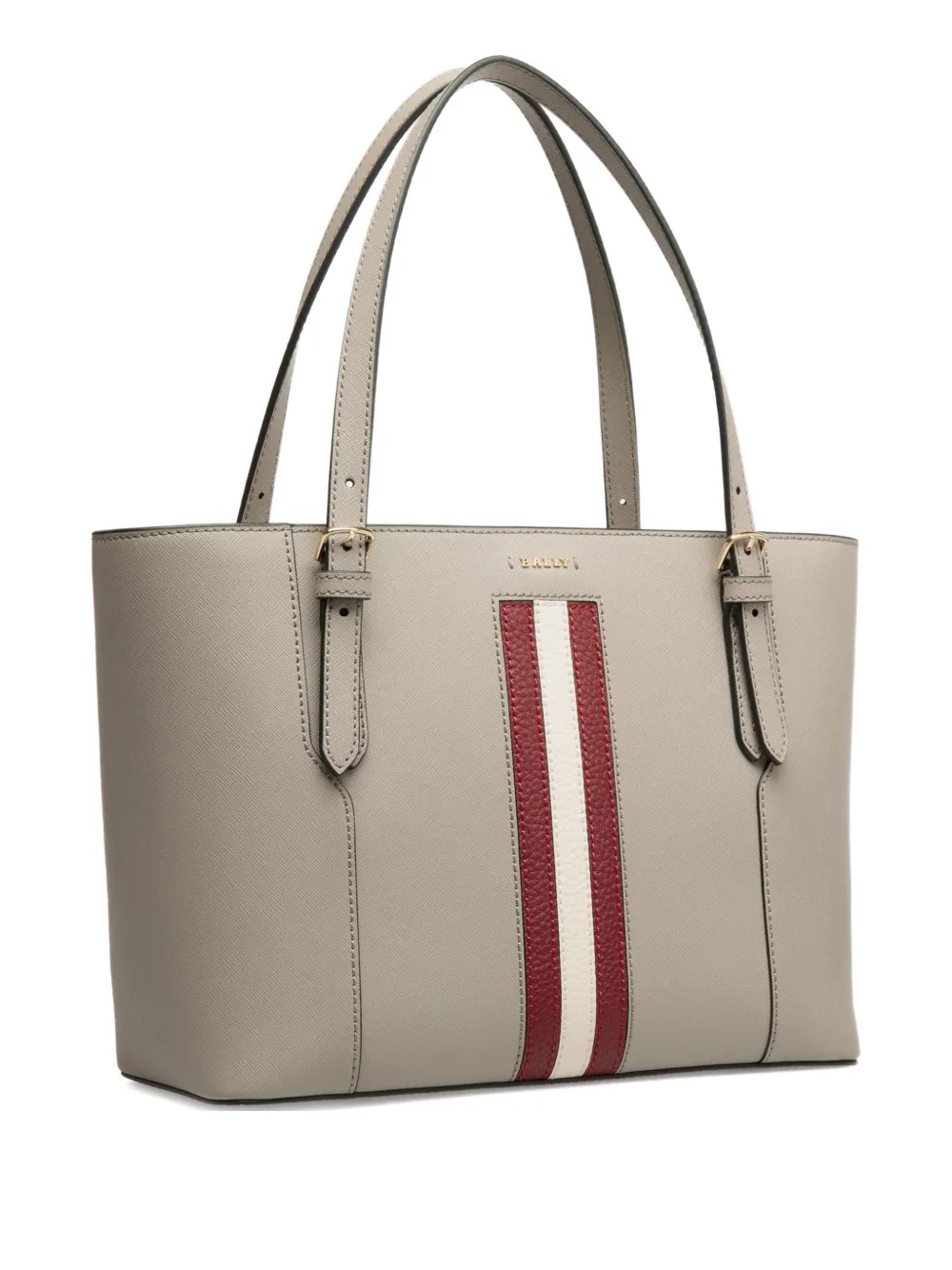 Bally embossed leather ribbon tote bag Grijs