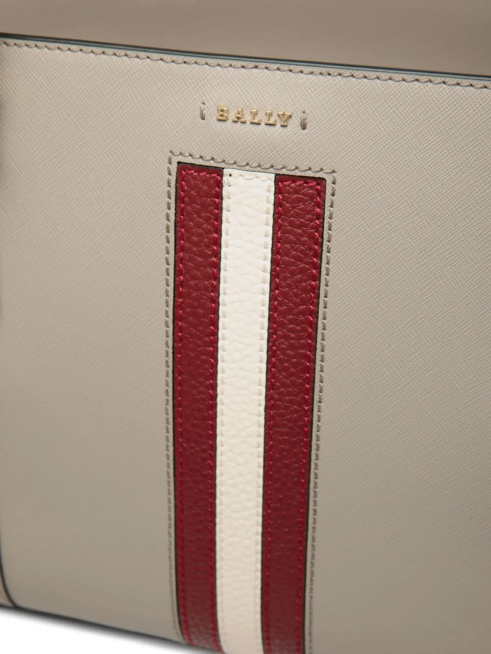 Bally embossed leather ribbon tote bag Grijs