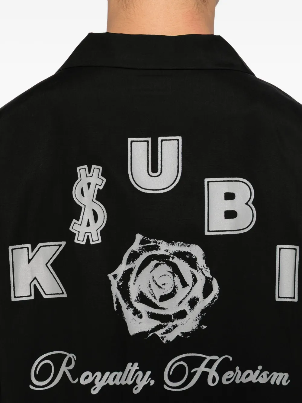 Ksubi Overhemd met roosprint Zwart