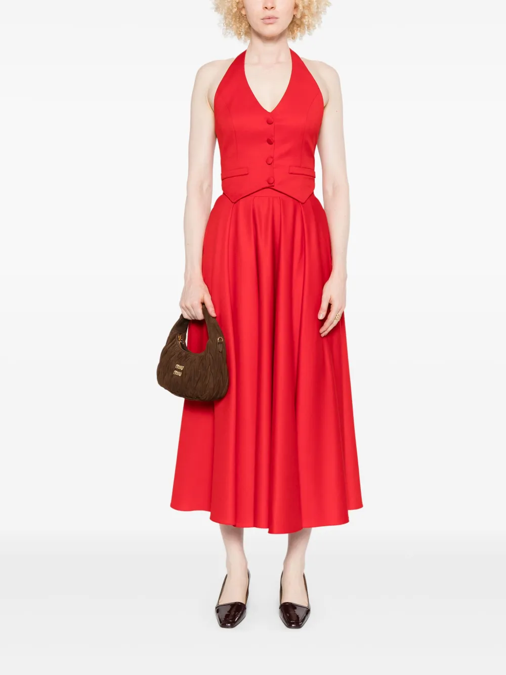 NISSA flared skirt - Rood