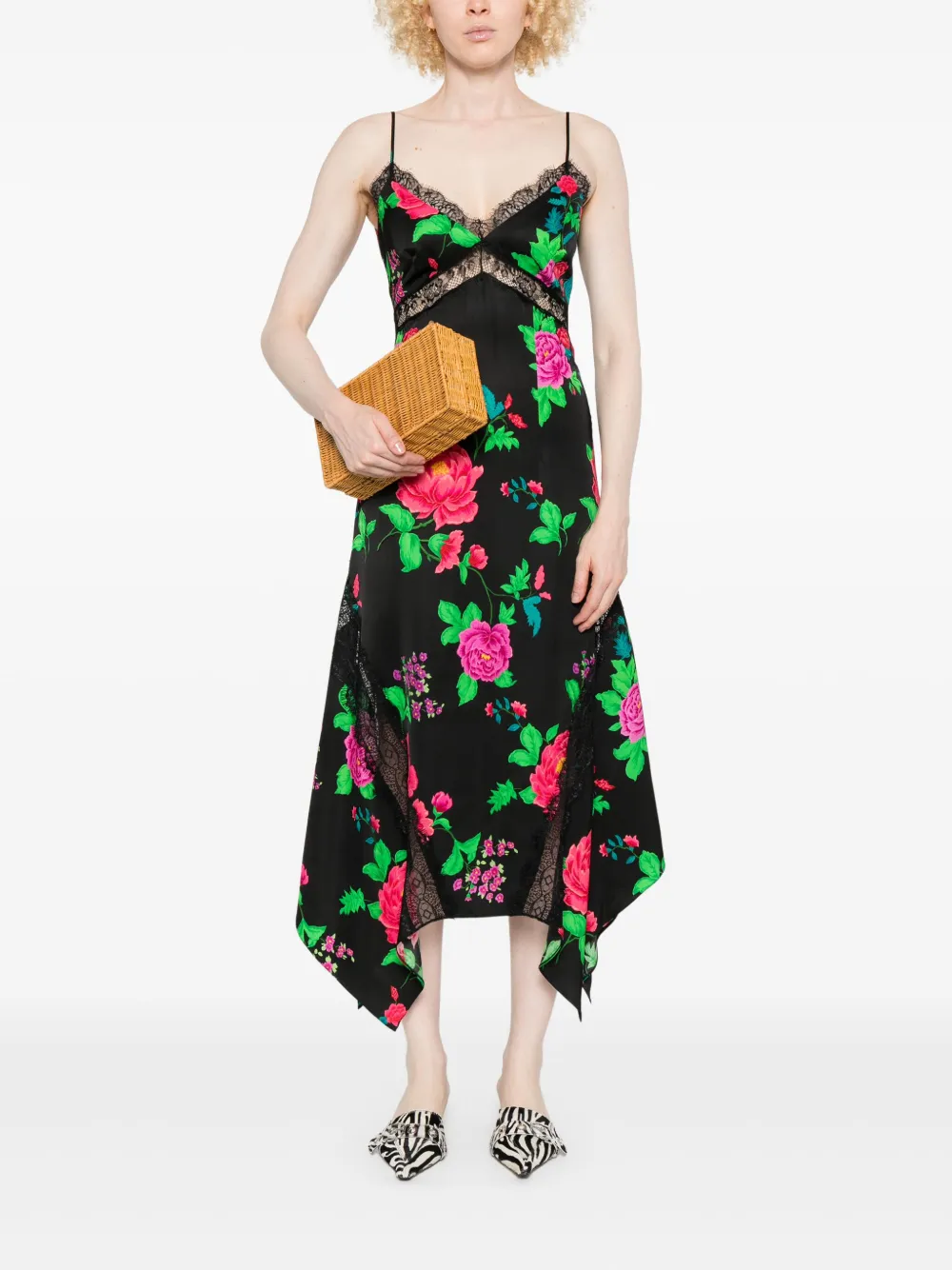 NISSA backless midi dress - Zwart