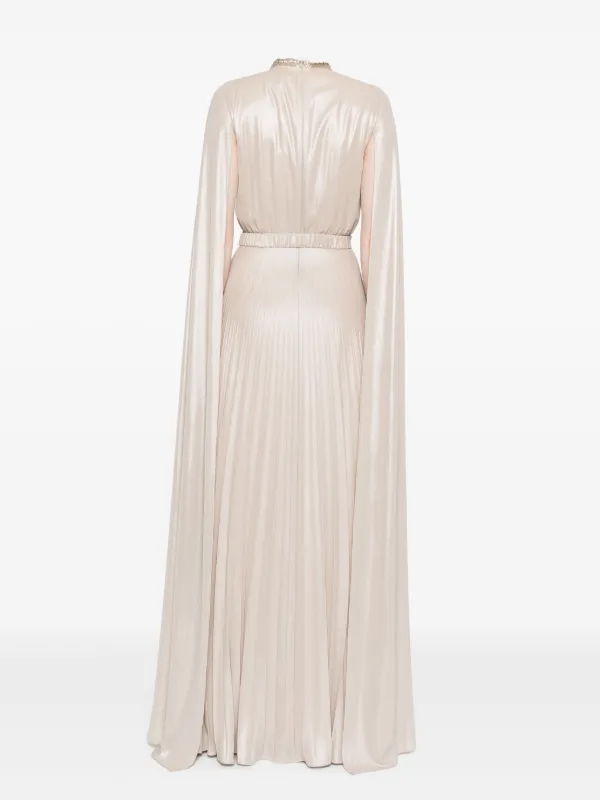 geisha designs pleated cape v neck maxi dress Geisha Designs V Neck Gown Designs Geisha Designs Pleated Cape V-Neck Maxi Dress (NWT)
