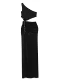 NISSA open-back ruched maxi dress - Black