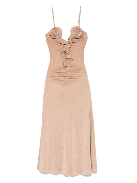 NISSA rhinestone-embellished midi dress