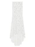 NISSA sequin-embellished lace maxi skirt - White