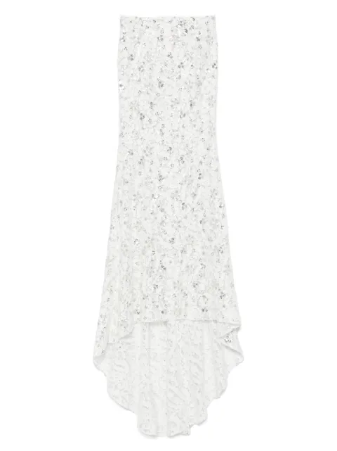 NISSA sequin-embellished lace maxi skirt
