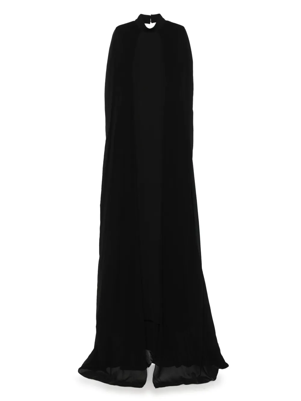 NISSA cape-style backless gown | Black | Image 1