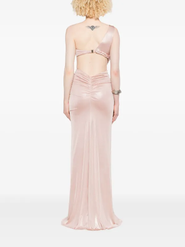 NISSA open-back Ruched Maxi Dress | Pink