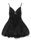 NISSA waist-corset taffeta mini dress - Black