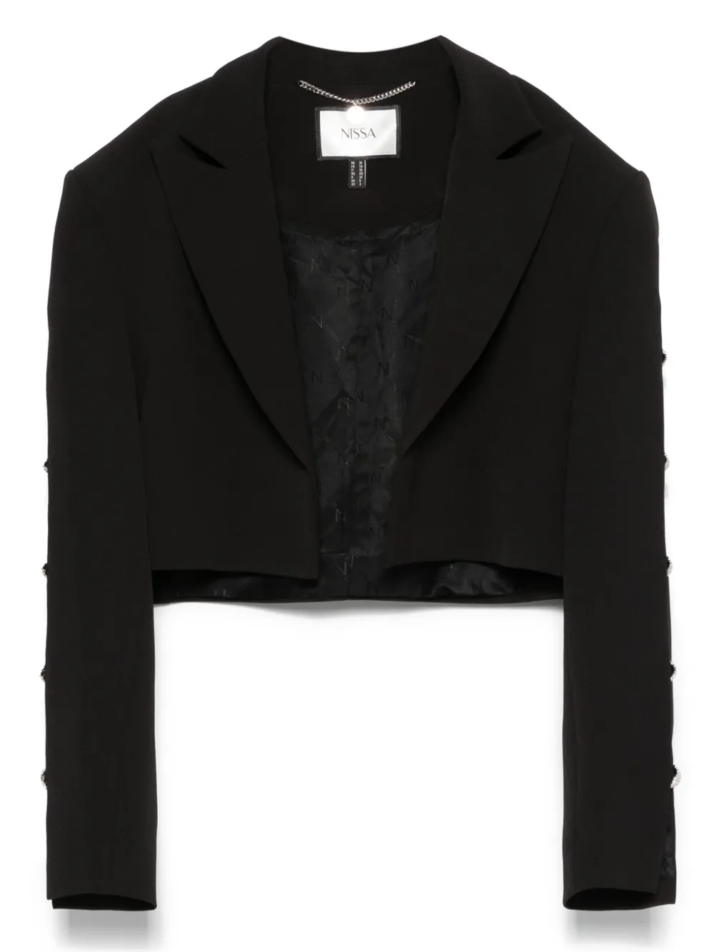 crystal-embellished cropped blazer