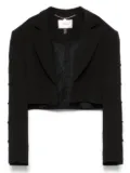 NISSA crystal-embellished cropped blazer - Black