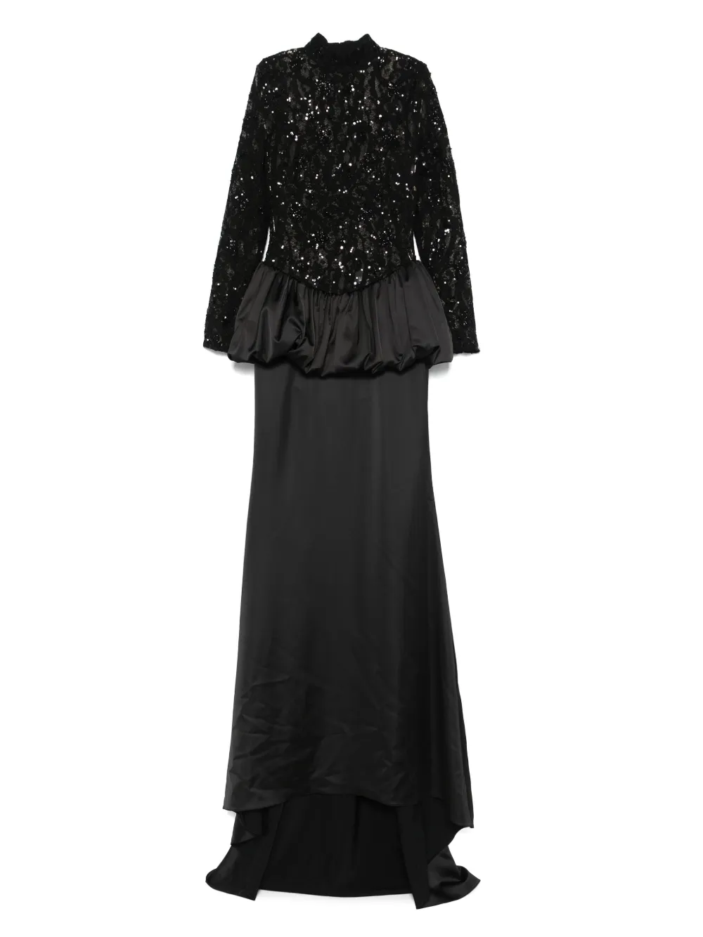 NISSA sequin-embellished lace gown | negro | Image 1