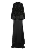 NISSA sequin-embellished lace gown - Black
