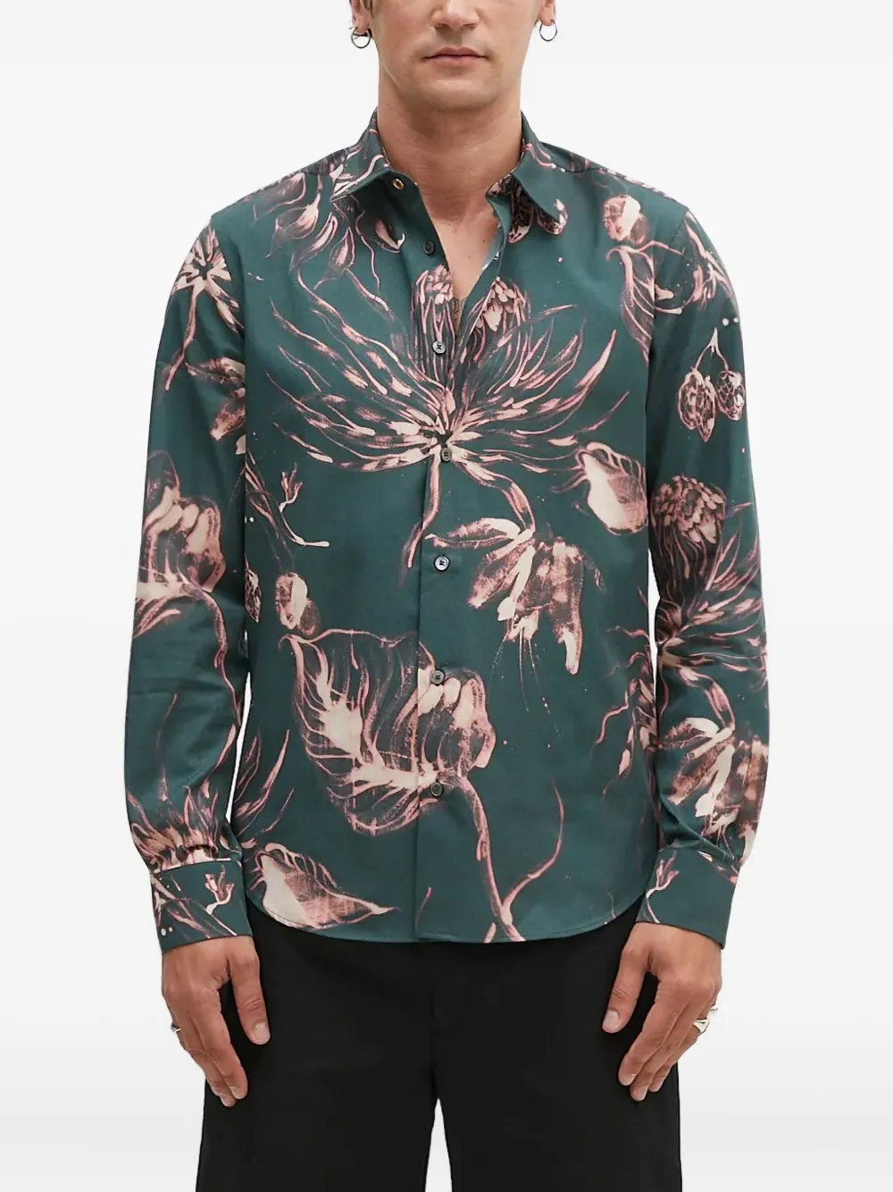 Paul Smith floral-print long-sleeved shirt | Green | Image 1