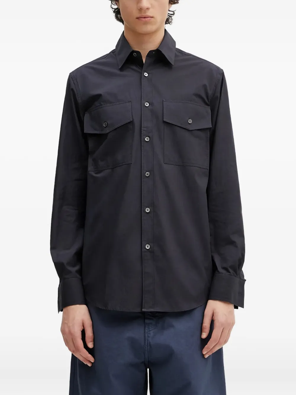Paul Smith double-pocket long-sleeve shirt - ブルー Paul Smith double-pocket long-sleeve shirt - ブルー