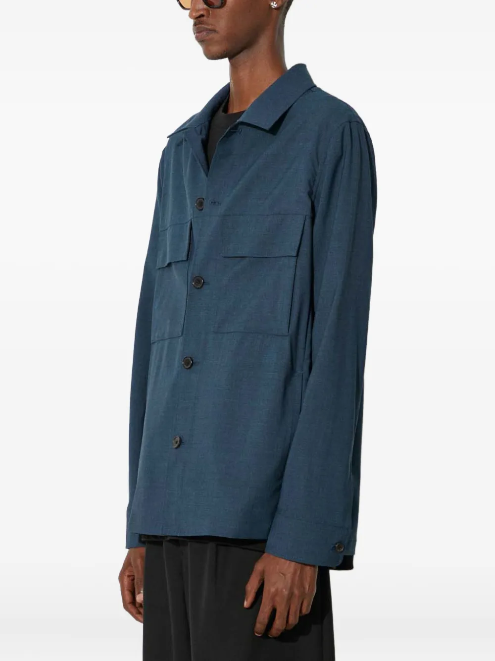 Paul Smith Button-down shirtjack met dubbele zak Blauw