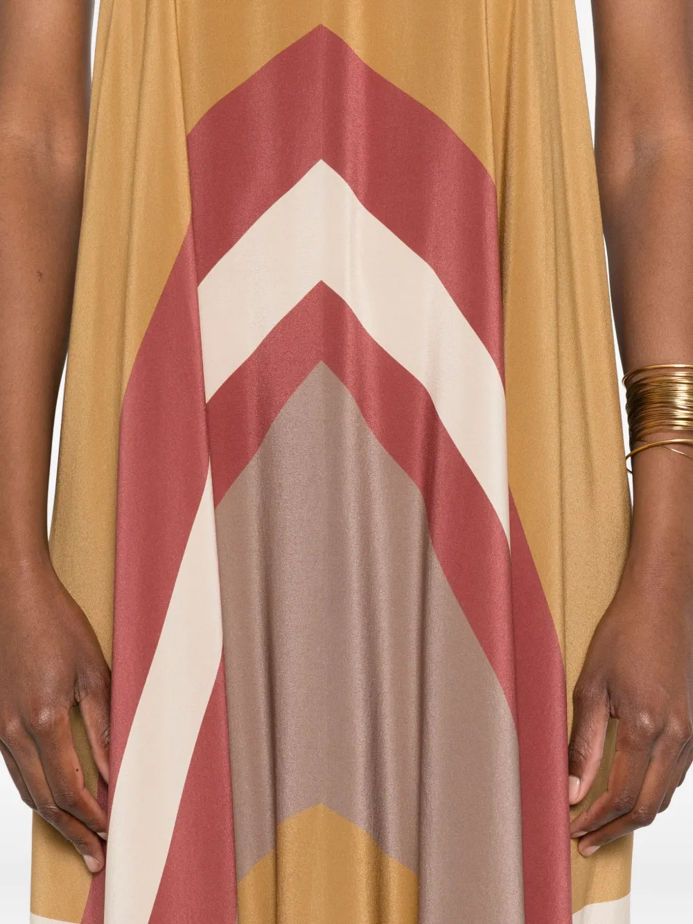 Volantis Saba midi-jurk met halternek Beige
