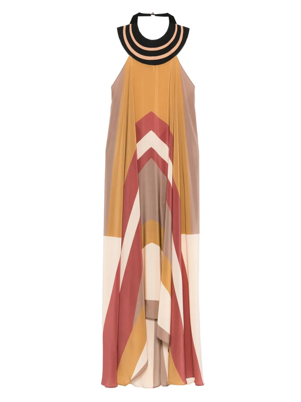 Volantis Saba midi-jurk met halternek Beige