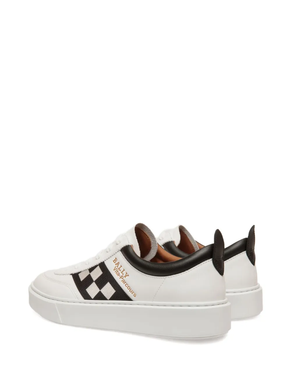 Bally checked-ribbon leather sneakers White