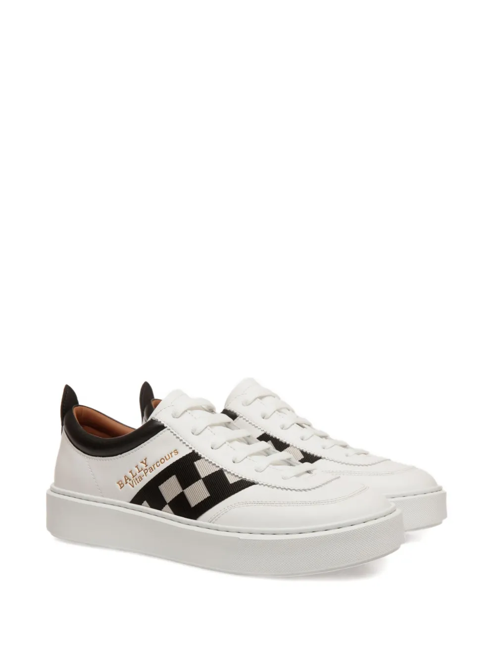 Bally checked-ribbon leather sneakers White