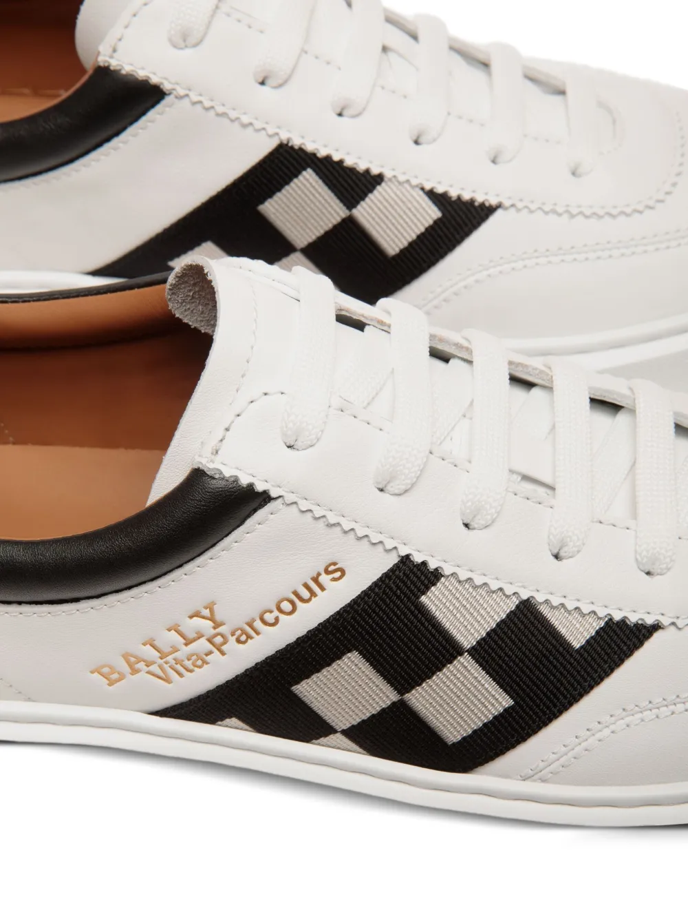 Bally checked-ribbon leather sneakers White