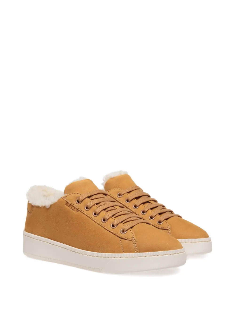 Bally Raise leather shearling-lined sneakers Yellow