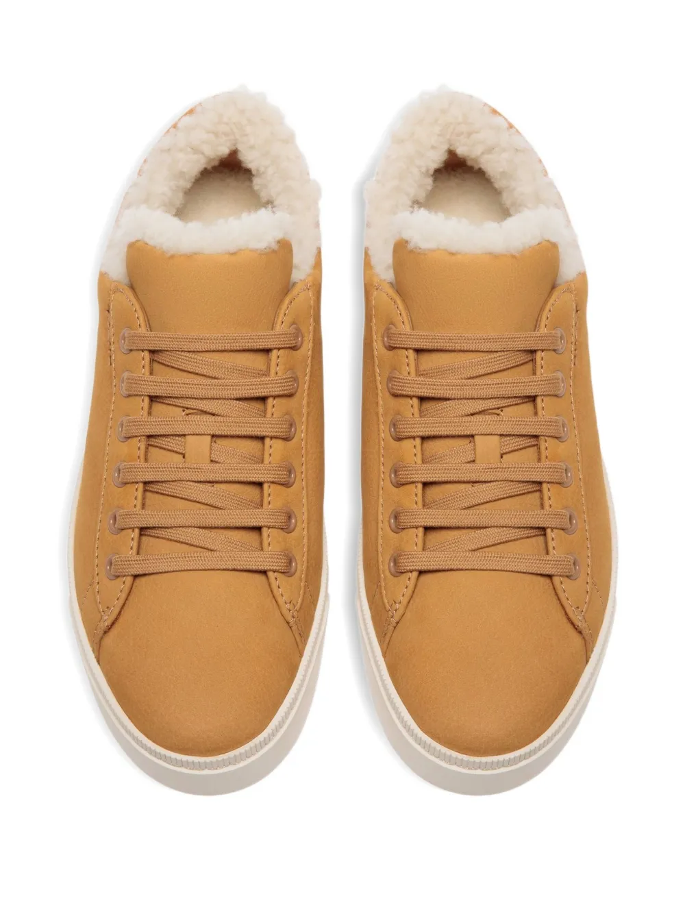 Bally Raise leather shearling-lined sneakers Yellow