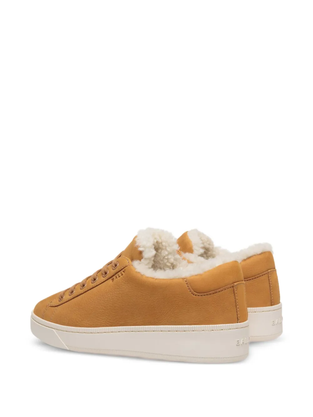 Bally Raise leather shearling-lined sneakers Yellow