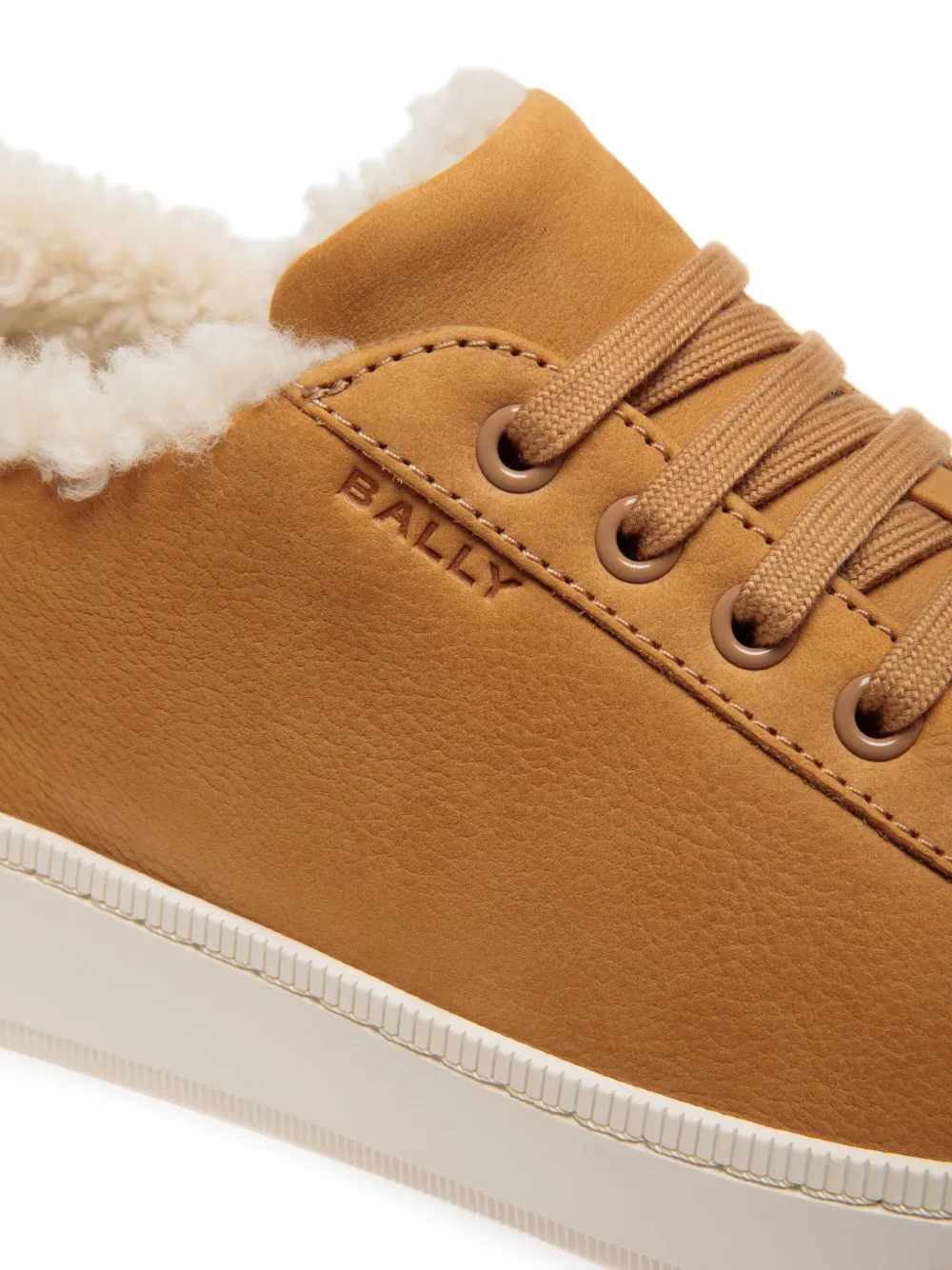 Bally Raise leather shearling-lined sneakers Yellow
