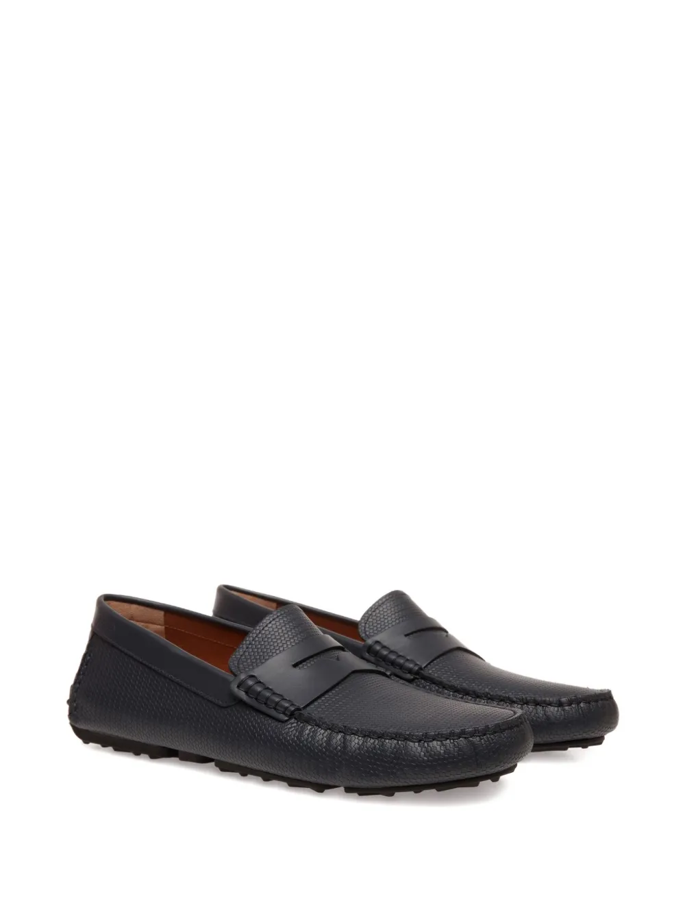Bally embossed penny loafers Black