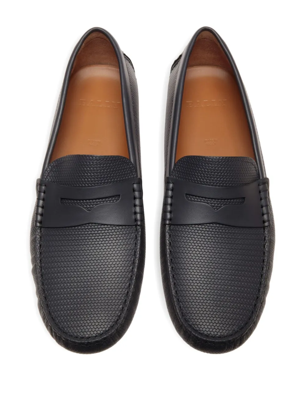 Bally embossed penny loafers Black