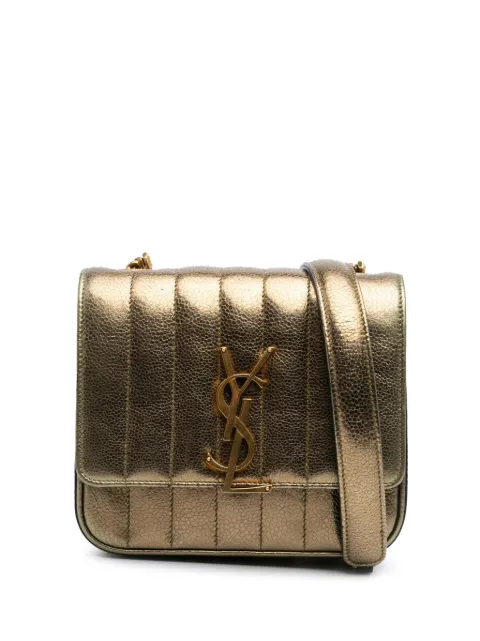Saint Laurent Pre-Owned 2018 Small Metallic Grain De Poudre Monogram Vicky Chain Bag crossbody bag