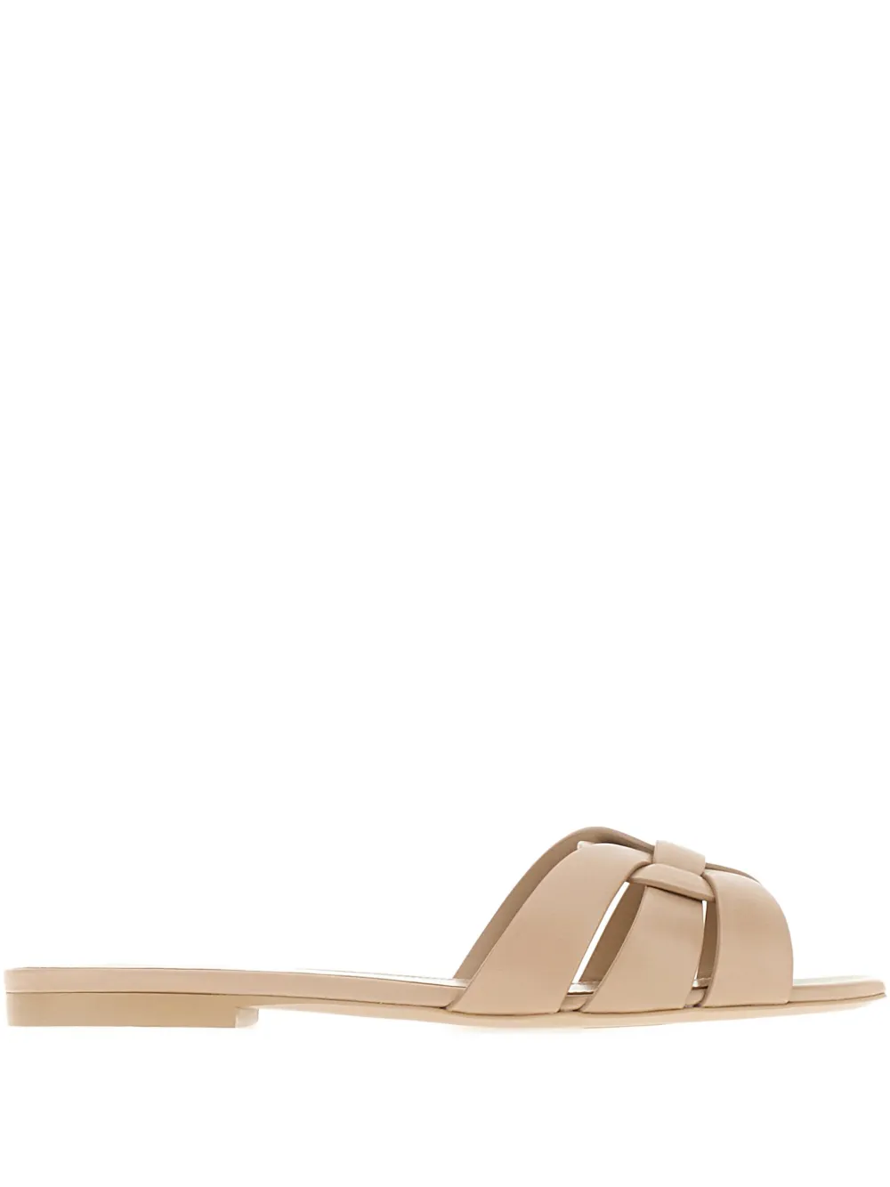 Saint Laurent Nu Pieds Woven Patent Flat Sandals
