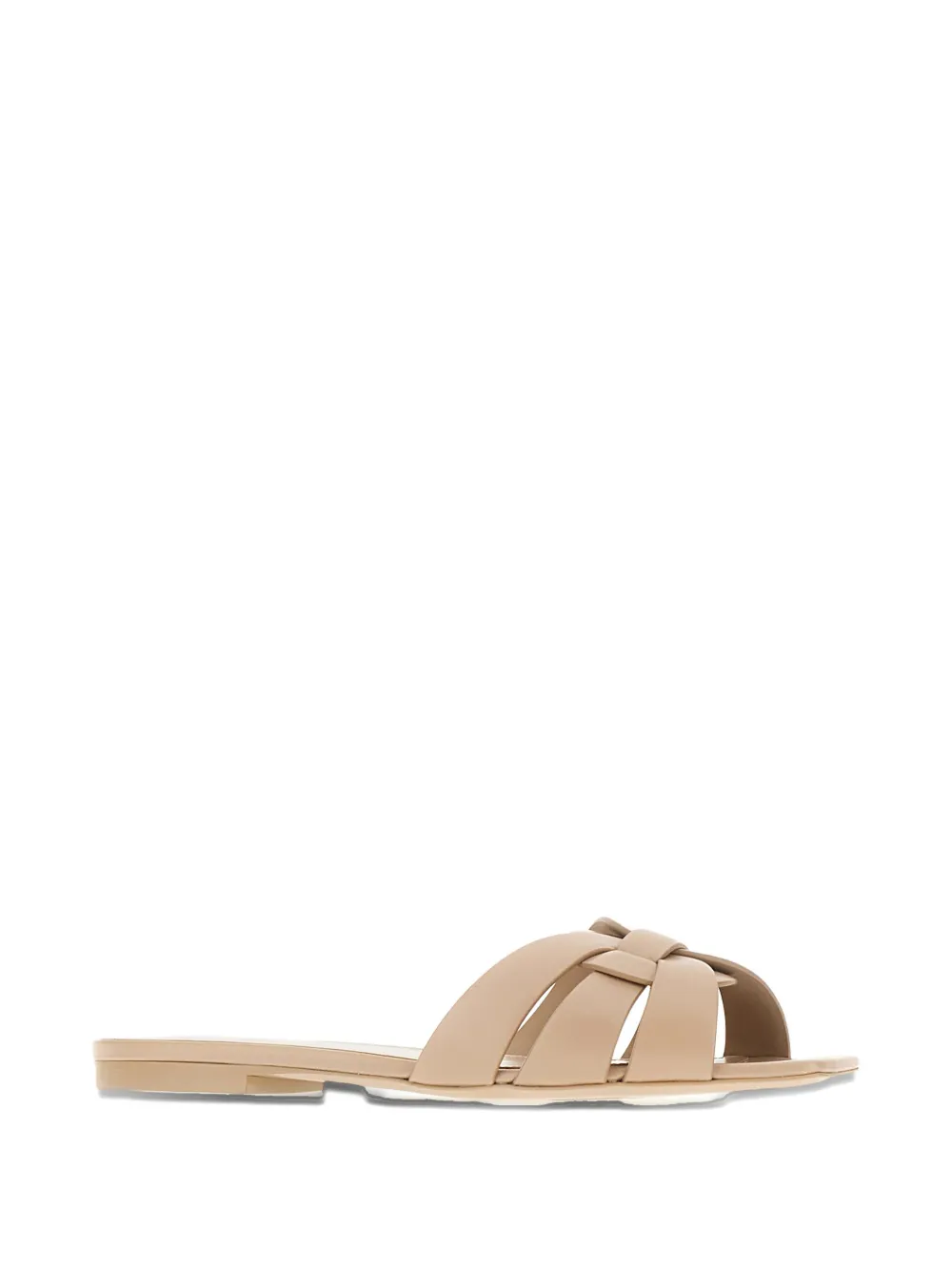 Saint Laurent Nu Pieds Woven Patent Flat Sandals