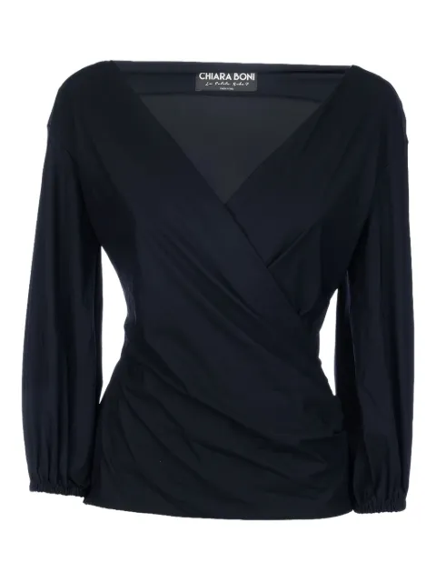 CHIARA BONI La Petite Robe Eliza wrap-effect three-quarter sleeve top